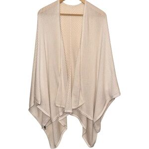 Talbots Cream Open-Front Knit Poncho